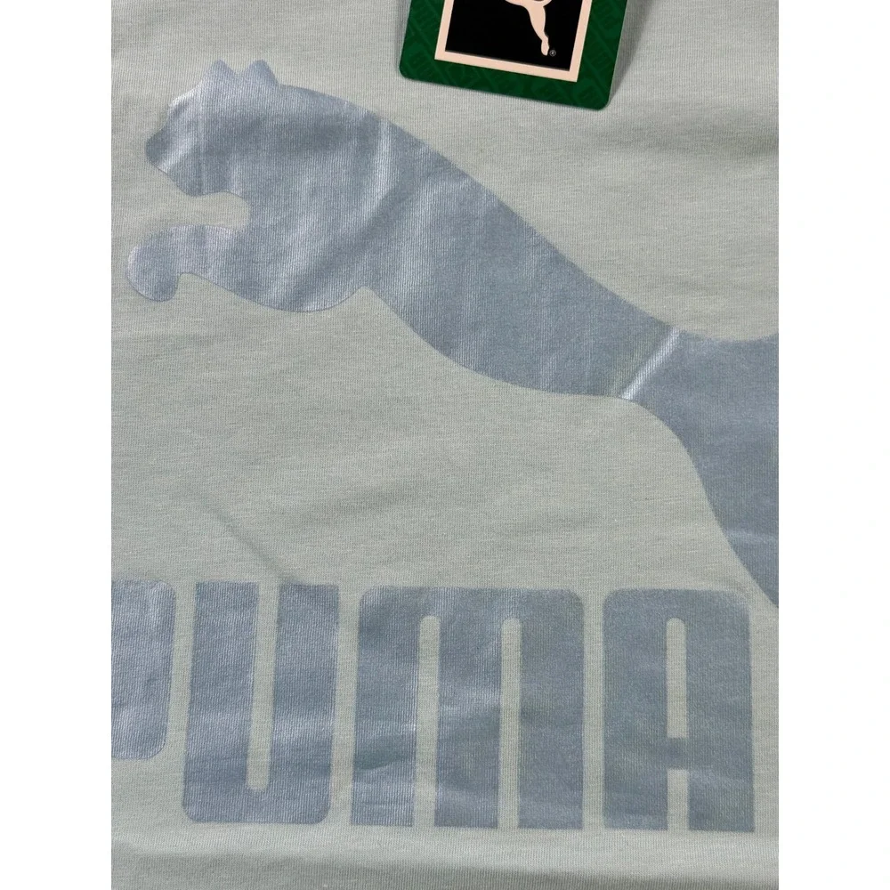 Puma Men's T-Shirt Small Blue Big Logo Graphic Crew Neck Short Sleeve NWT